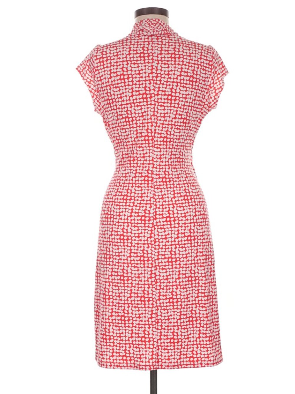 NWT Karen Kane Red Faux Wrap Dress Work Office Modest Cocktail Stretch Floral XS - Picture 2 of 12